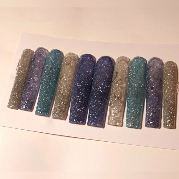 Hand Crafted Custom 10pc XXL Acrylic presson nails sz Small - Picture 4 of 8